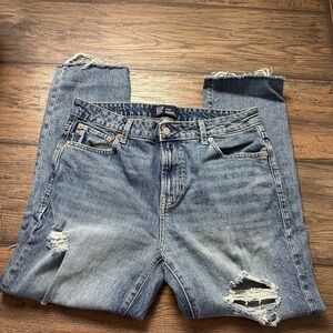 Distressed Blue Denim Jeans